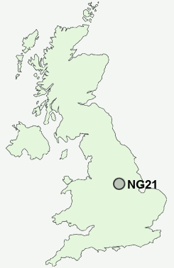 NG21 Postcode map