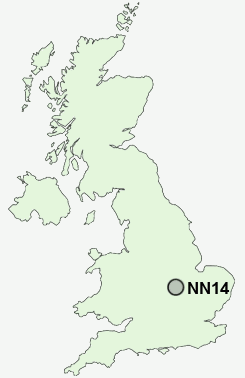 NN14 Postcode map