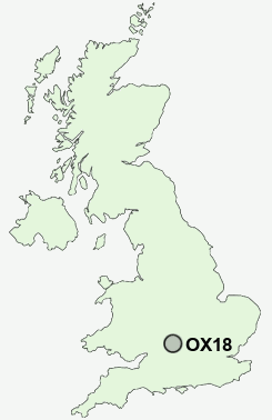 OX18 Postcode map