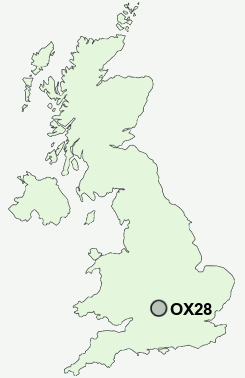 OX28 Postcode map