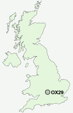 OX29 Postcode map