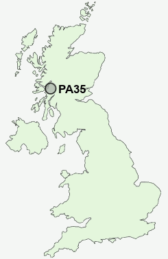 PA35 Postcode map