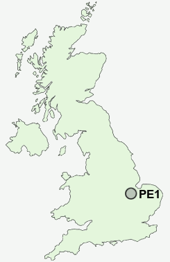 PE1 Postcode map