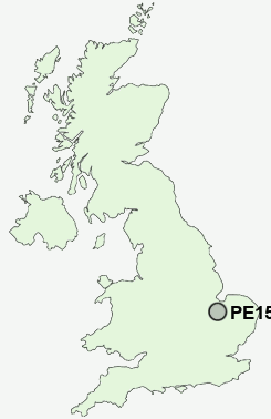 PE15 Postcode map