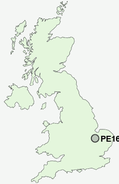 PE16 Postcode map