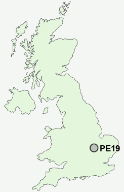 PE19 Postcode map