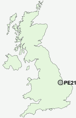 PE21 Postcode map