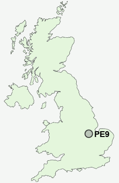 PE9 Postcode map