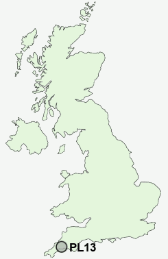 PL13 Postcode map