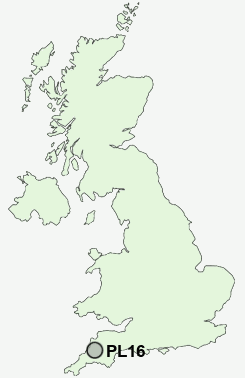 PL16 Postcode map