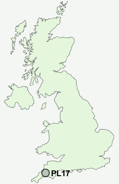 PL17 Postcode map