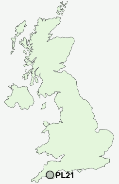 PL21 Postcode map