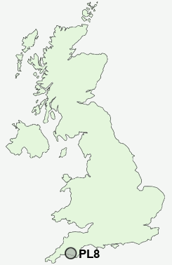 PL8 Postcode map