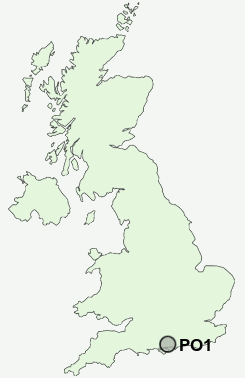 PO1 Postcode map