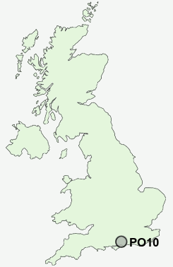 PO10 Postcode map