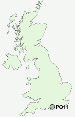 PO11 Postcode map