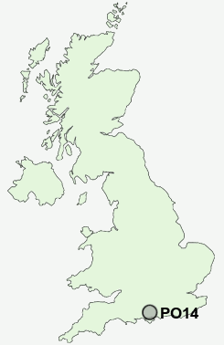 PO14 Postcode map