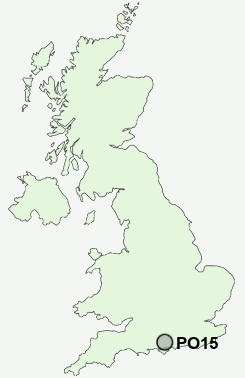 PO15 Postcode map