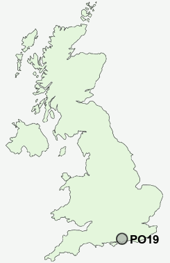 PO19 Postcode map