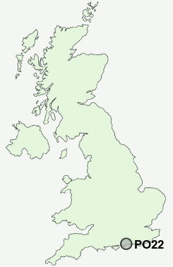 PO22 Postcode map