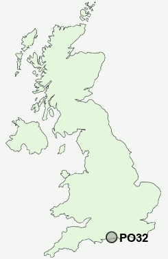 PO32 Postcode map