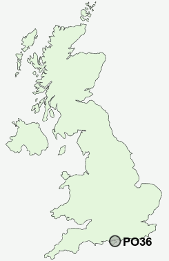 PO36 Postcode map