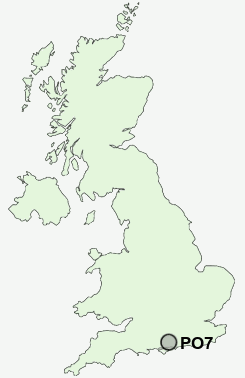 PO7 Postcode map