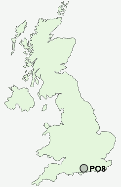 PO8 Postcode map