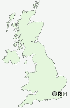 RH1 Postcode map