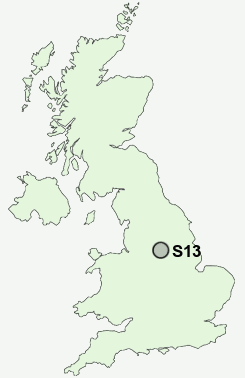 S13 Postcode map