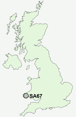 SA67 Postcode map