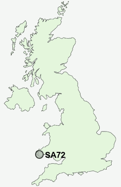 SA72 Postcode map