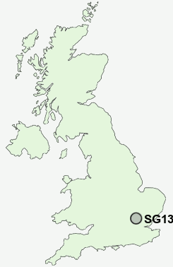 SG13 Postcode map