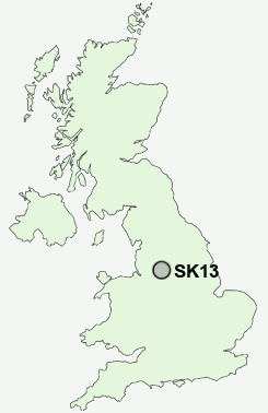 SK13 Postcode map