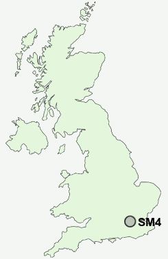 SM4 Postcode map