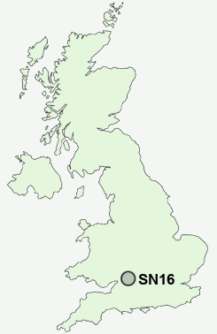 SN16 Postcode map