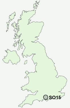 SO15 Postcode map