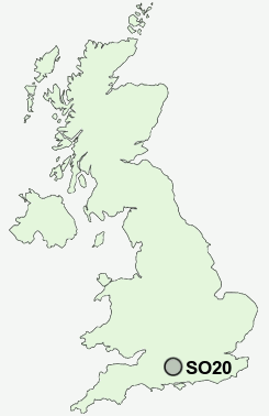 SO20 Postcode map