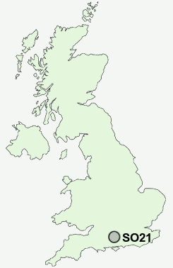 SO21 Postcode map