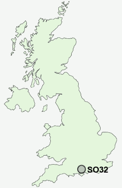 SO32 Postcode map