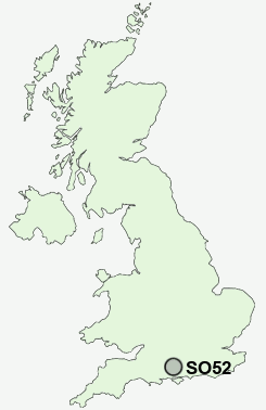 SO52 Postcode map