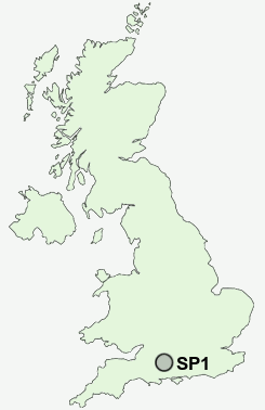 SP1 Postcode map