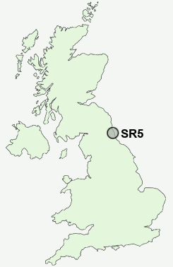 SR5 Postcode map