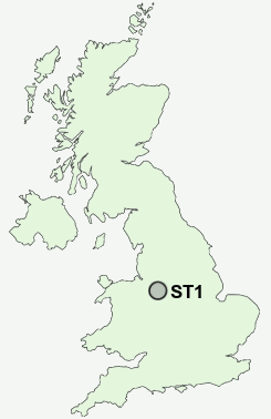 ST1 Postcode map