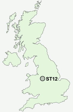 ST12 Postcode map