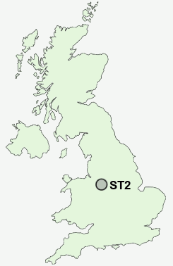 ST2 Postcode map