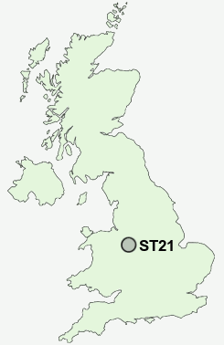 ST21 Postcode map