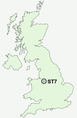 ST7 Postcode map