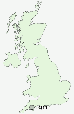 TQ11 Postcode map