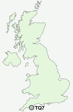 TQ7 Postcode map